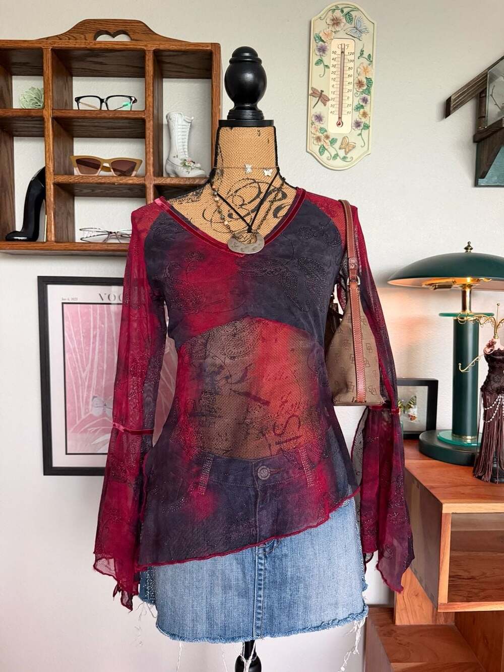 Euro Fairycore Whimsigoth Bell Sleeve Top